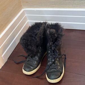 UGG Black Fur-Lined Winter Boots